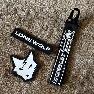 Lone Wolf Keychain Set in Black and White